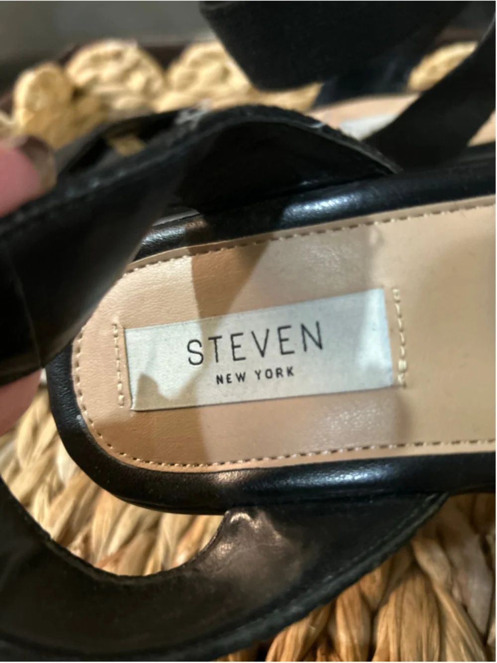 Women's Steven New York Black and White Platform Sandals